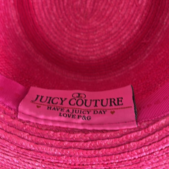 Juicy Couture - Stylish Pink Straw Fedora Hat with Ribbon main image 4
